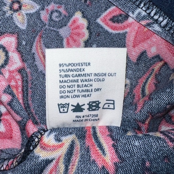 NWT Simply Southern crewneck fleece top navy paisley/floral - Picture 7 of 9